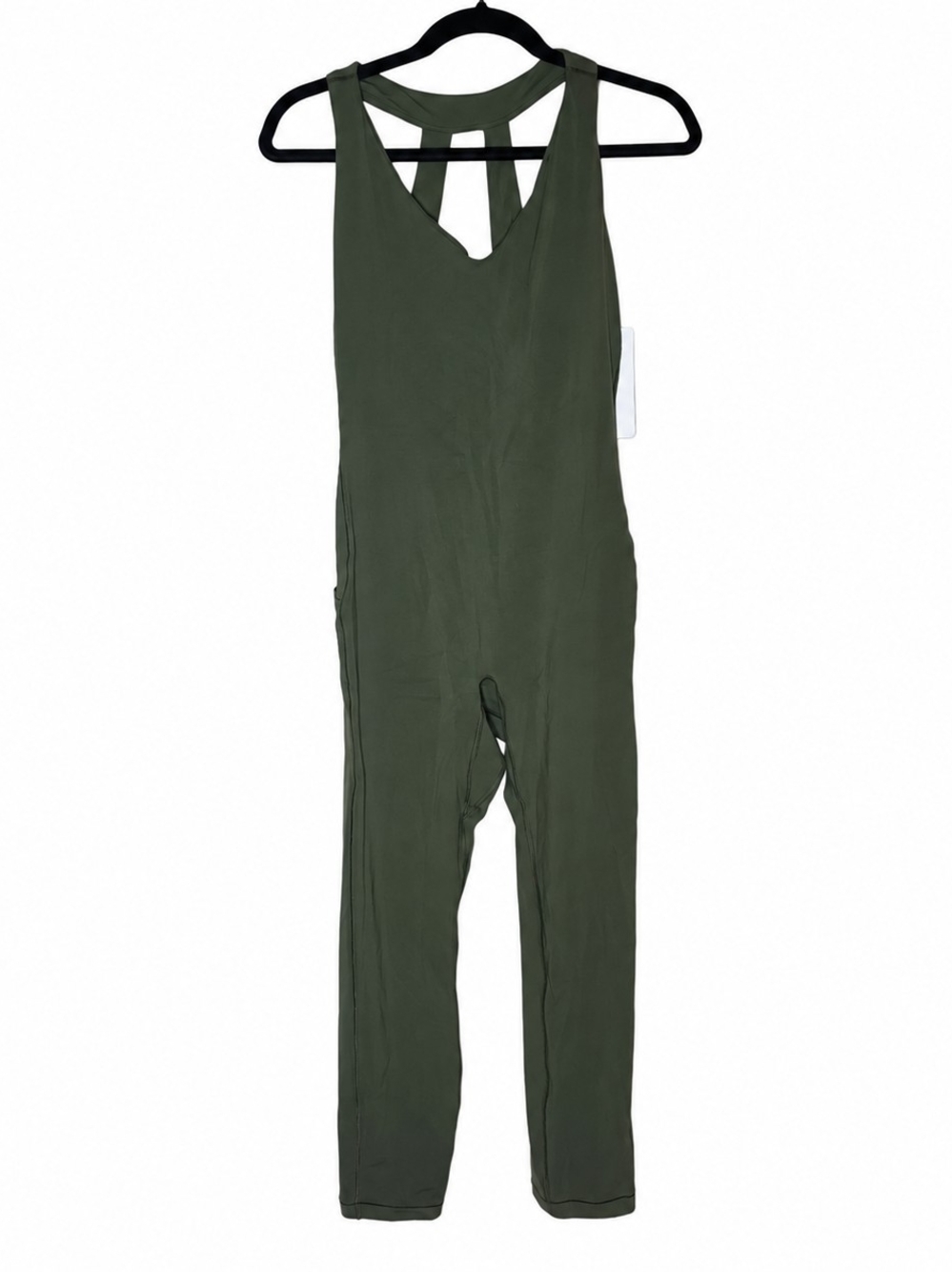 NWT Athleta Transcend Bodysuit Olive Green L Unitard Jumpsuit